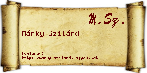 Márky Szilárd névjegykártya